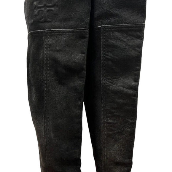 TORY Burch Black Simone Tall Over The Knee Riding Boot Leather EUC Sz 6 - Picture 5 of 12